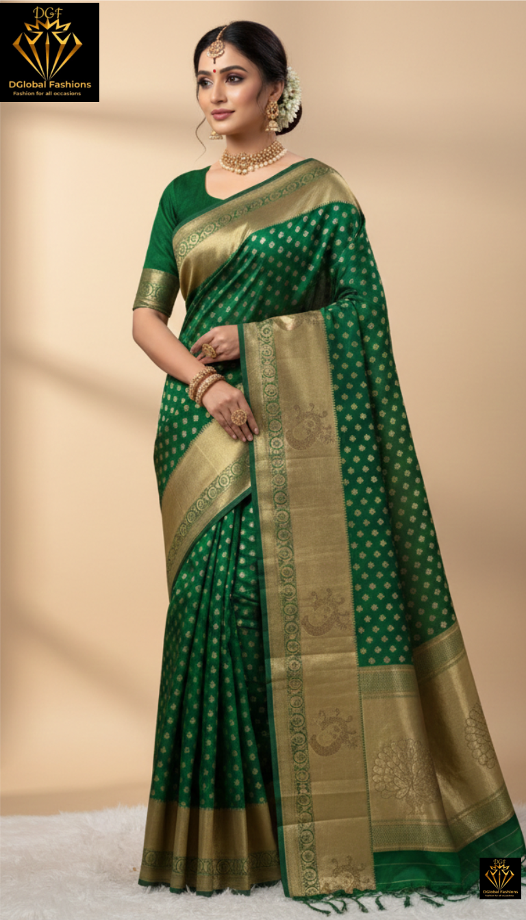 Inaya green silk saree