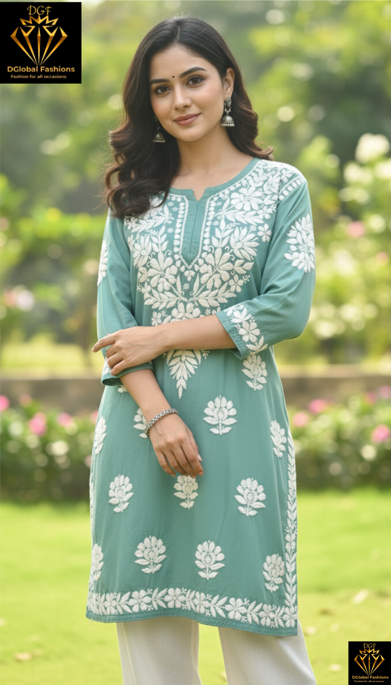 Chikankari modal short top