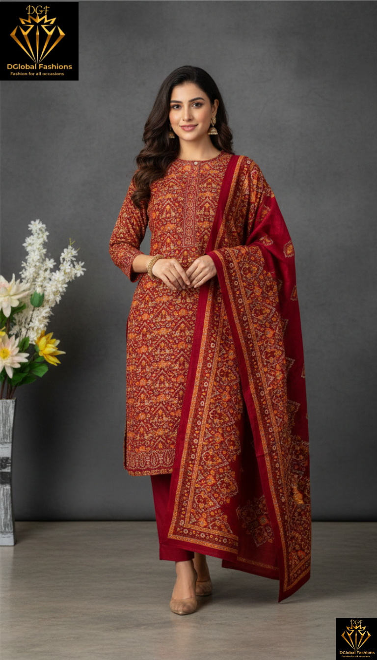 Pashmina winter suit set