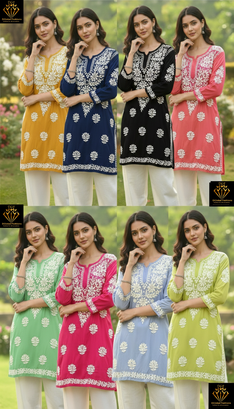 Chikankari modal short top