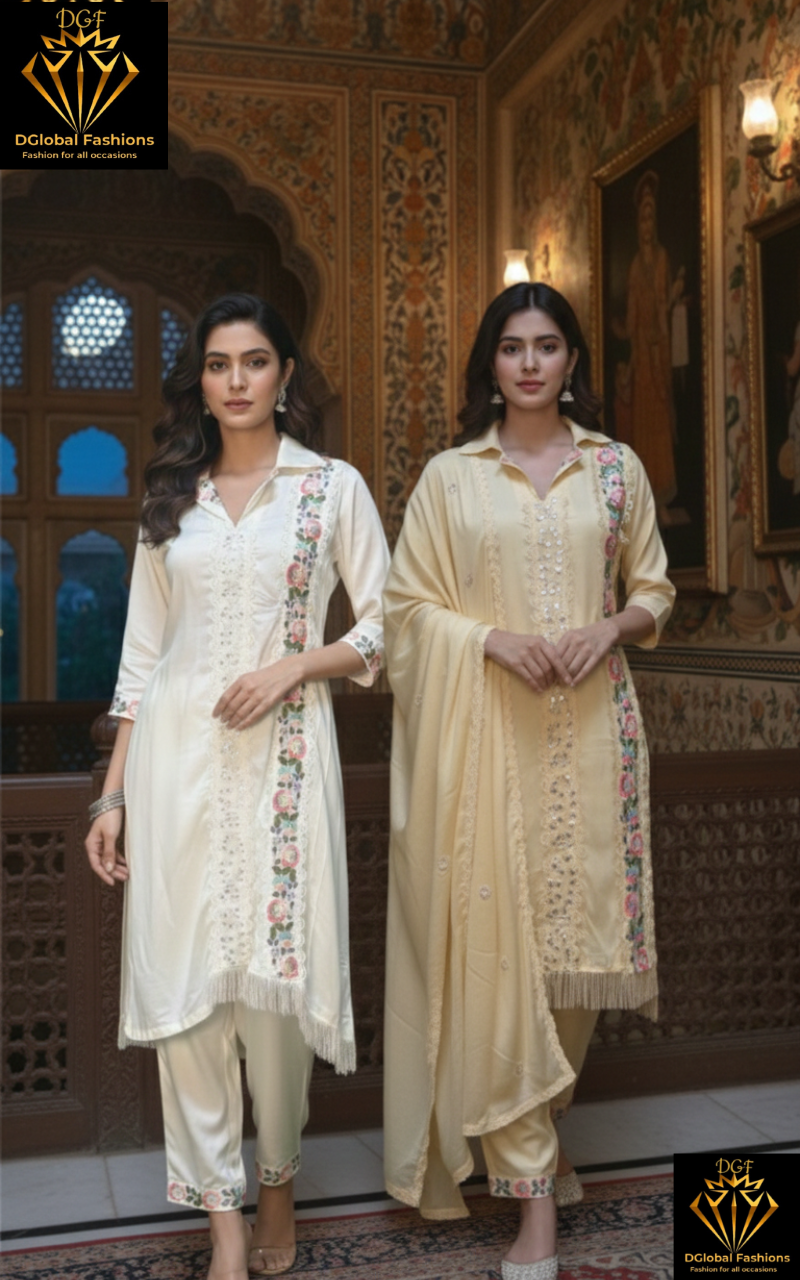 Suit with embroidery work