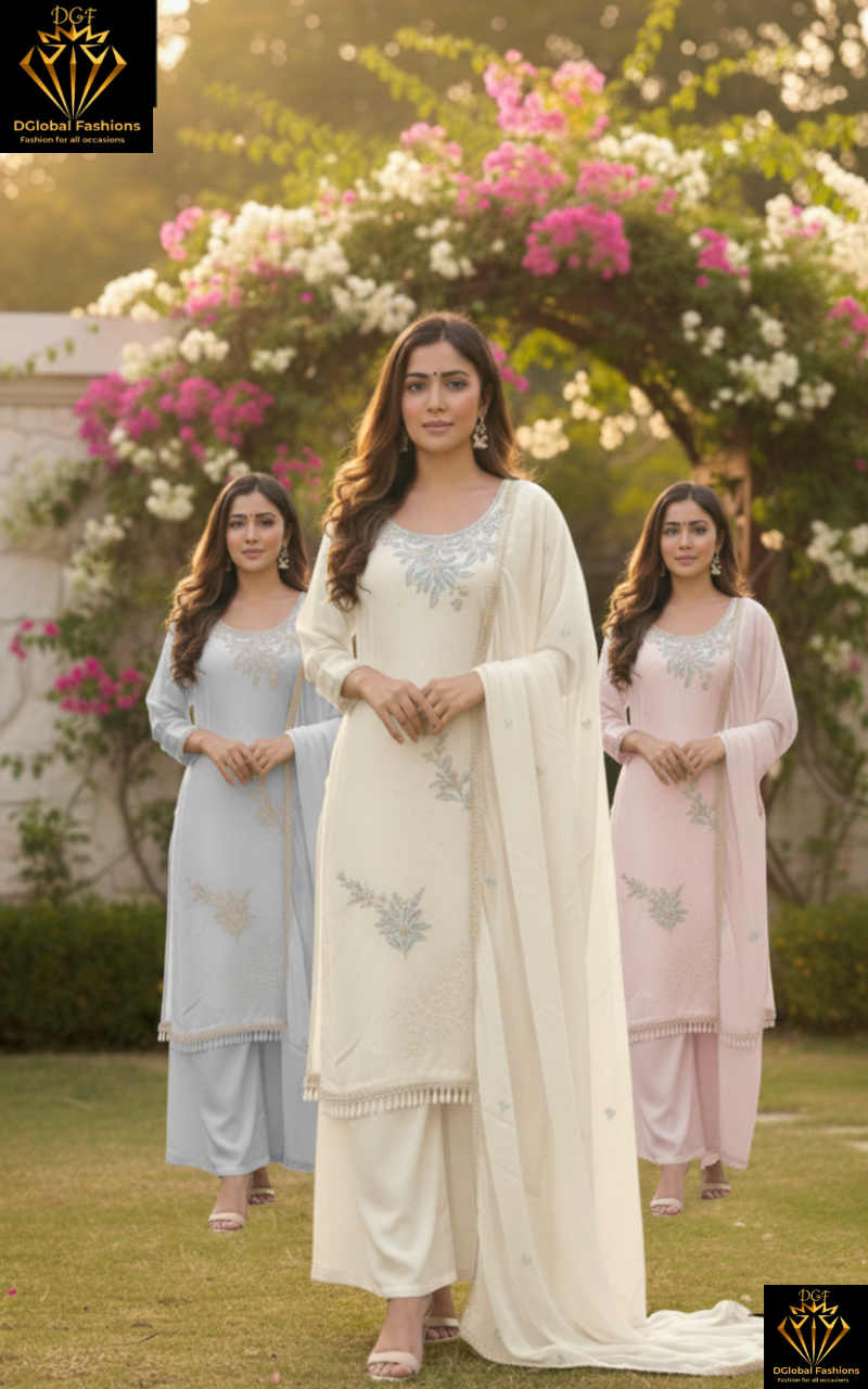 Georgette Suit Set with Embroidered Work