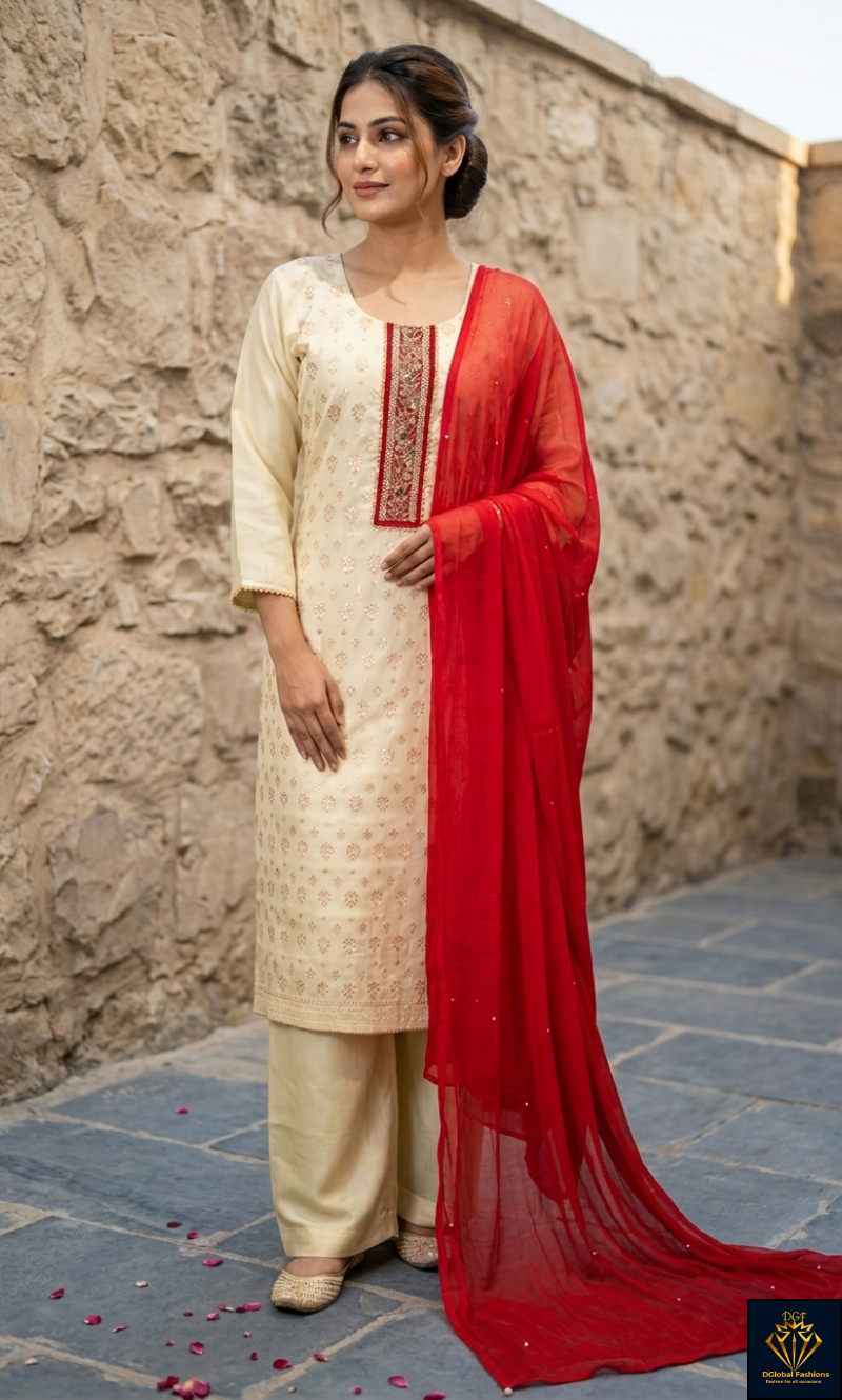 Banarasi 3-Piece Suit Set with Palazzo