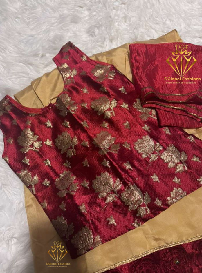 Banarasi Brocade Blouse with Lehenga Detailing
