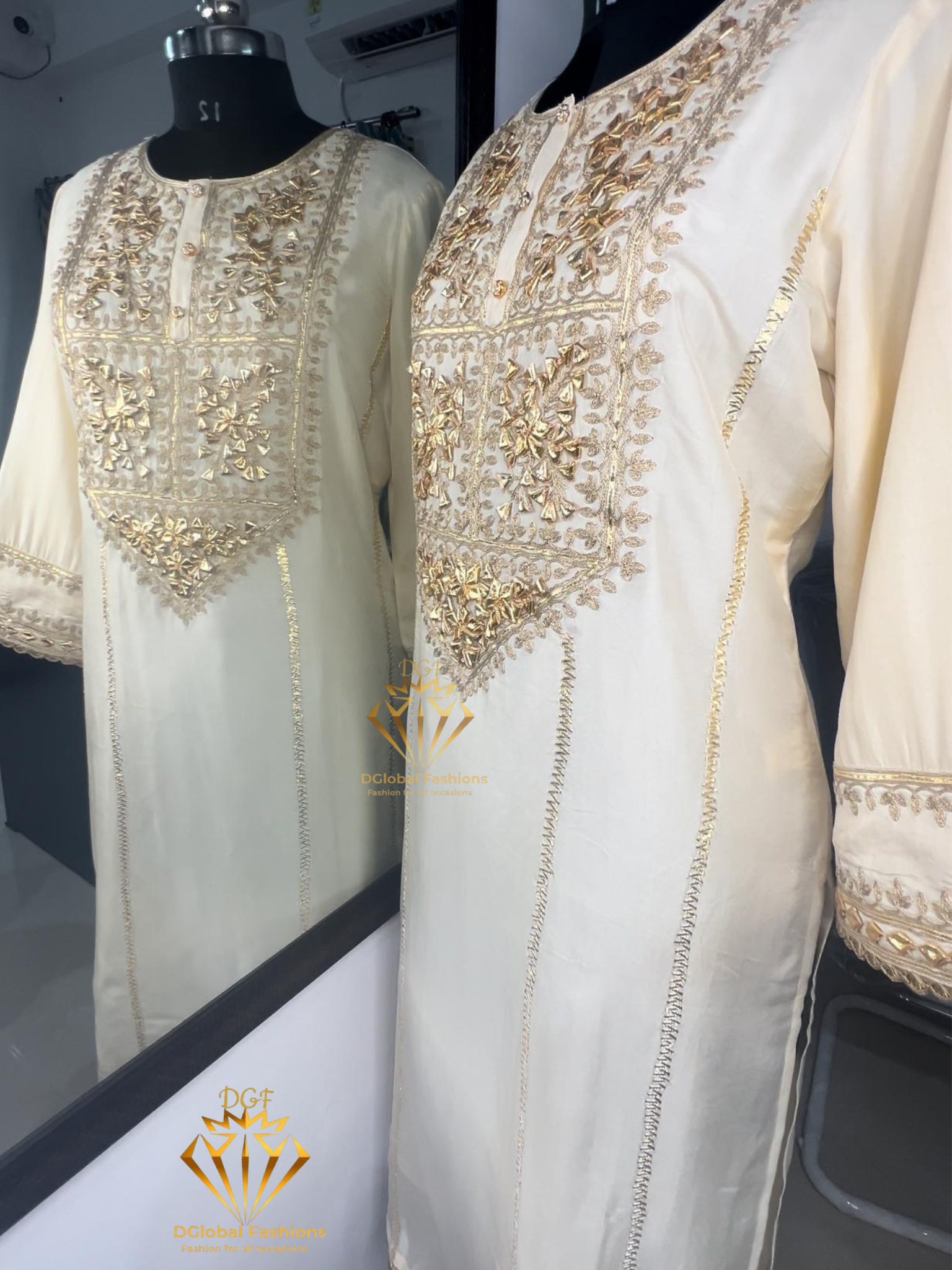 Tissue Shimmer Suit with Handcrafted Gota Patti Work – Elegant Festive & Party Wear Ensemble