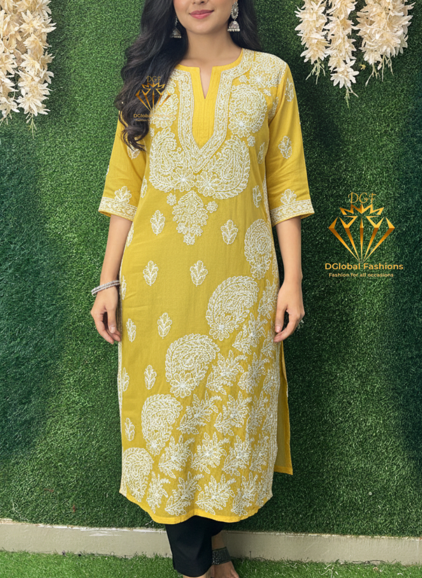 Lucknowi Chikankari Georgette Kurti