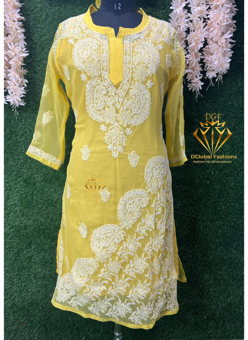 Lucknowi Chikankari Georgette Kurti