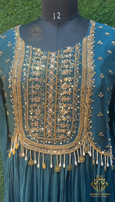 Chinnon Silk Gown with Exquisite Jari Embroidery
