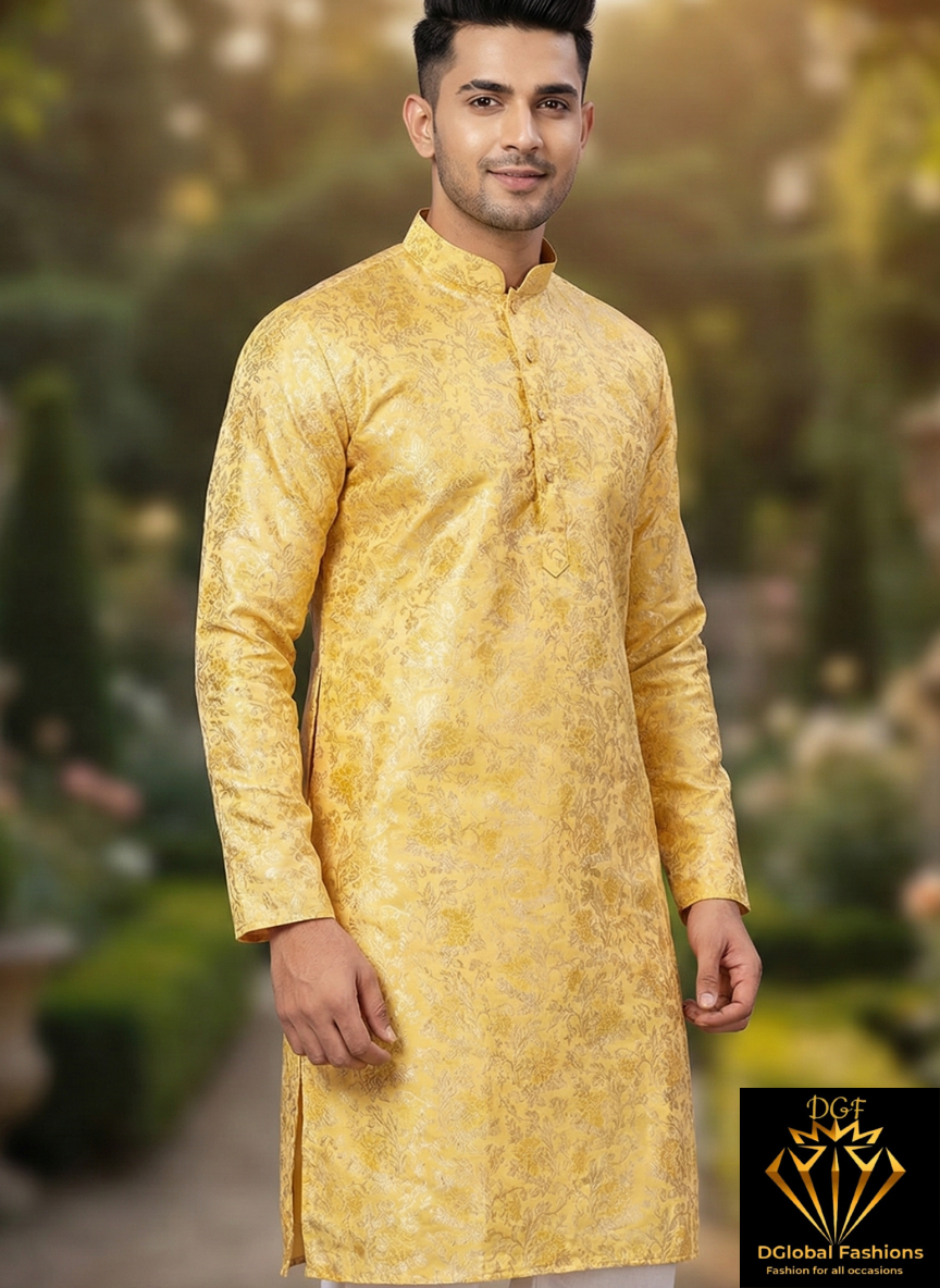 Men’s Festive Jacquard Kurta Pajama Set