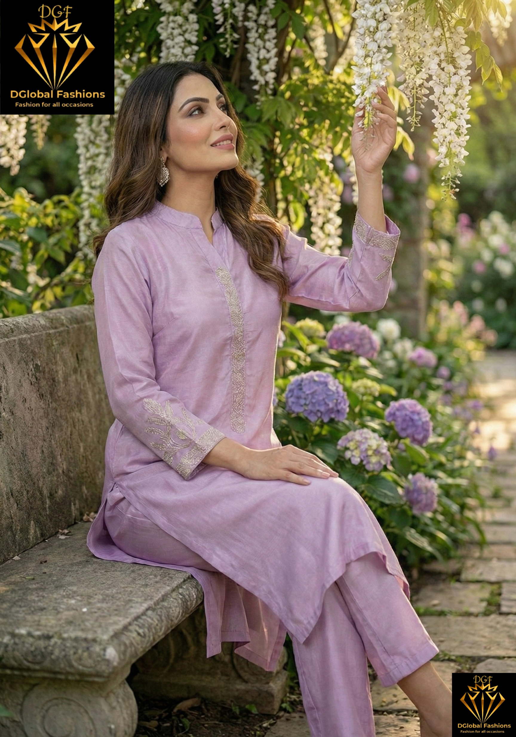 Crepe Co-Ord Set Featuring Cutdana Embroidery