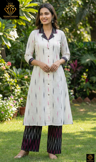 Cotton Ikat Printed Co-Ord Set
