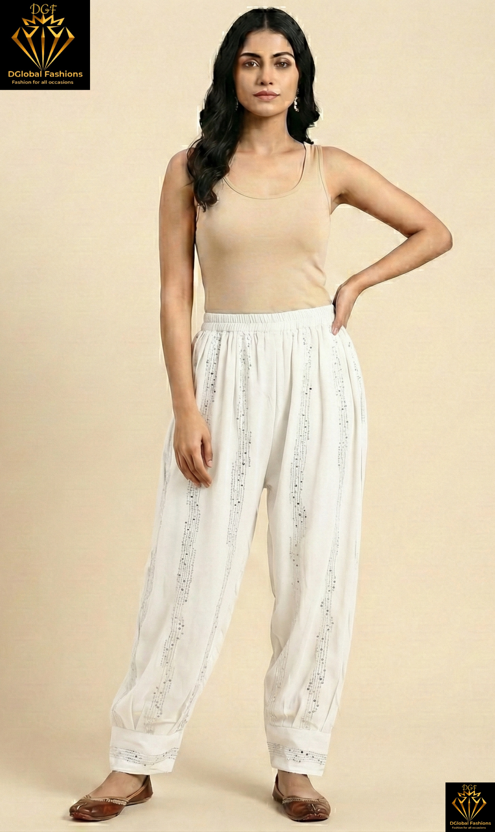 Afghani Pants with Sequin Detailing