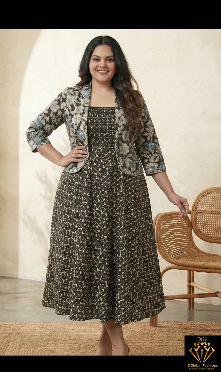 Spaghetti Strap Dress with Cotton Jacket