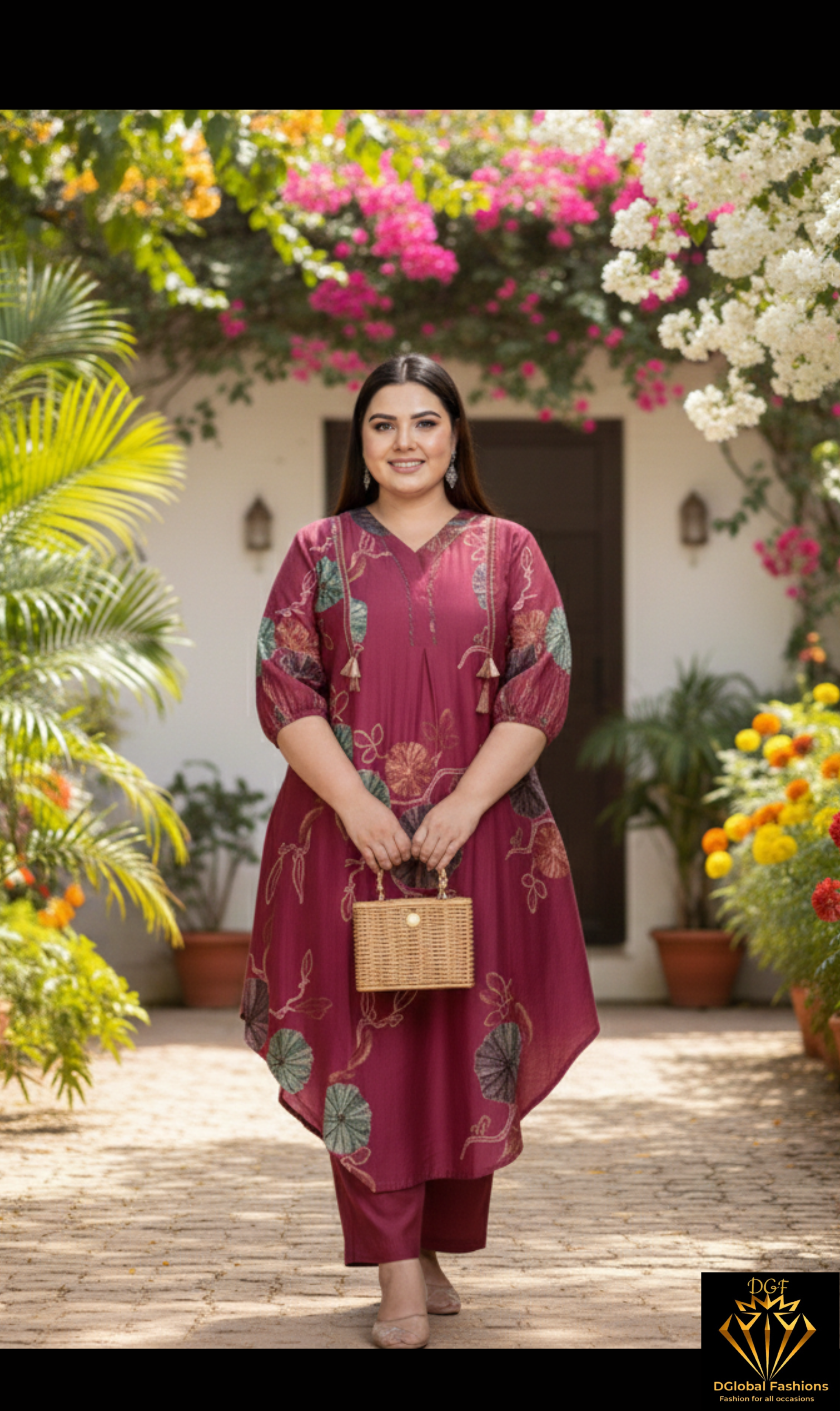Biscoff Cotton Co-Ord Set with Handcrafted Neck Work