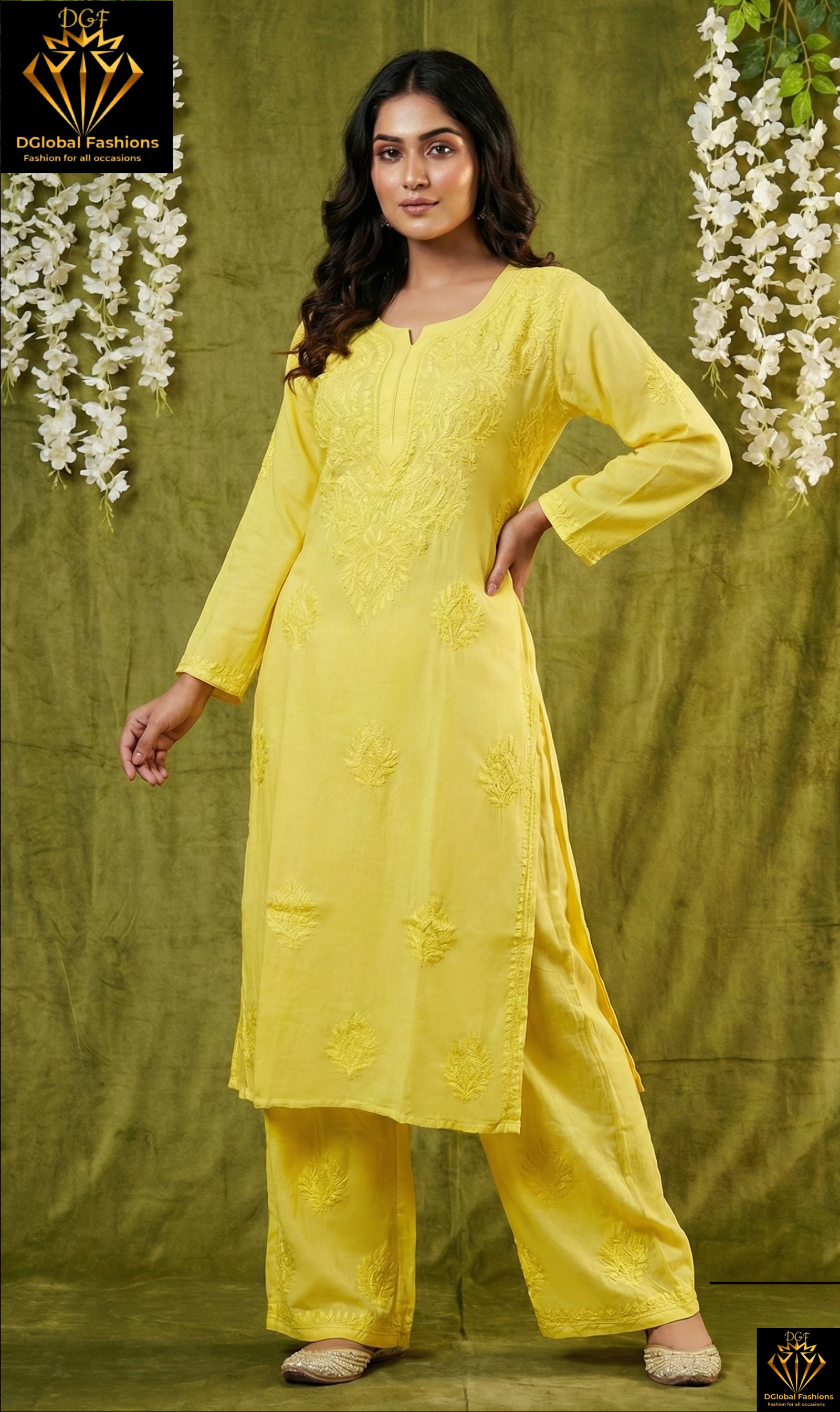 Lucknowi Chikankari Rayon Co-Ord Set