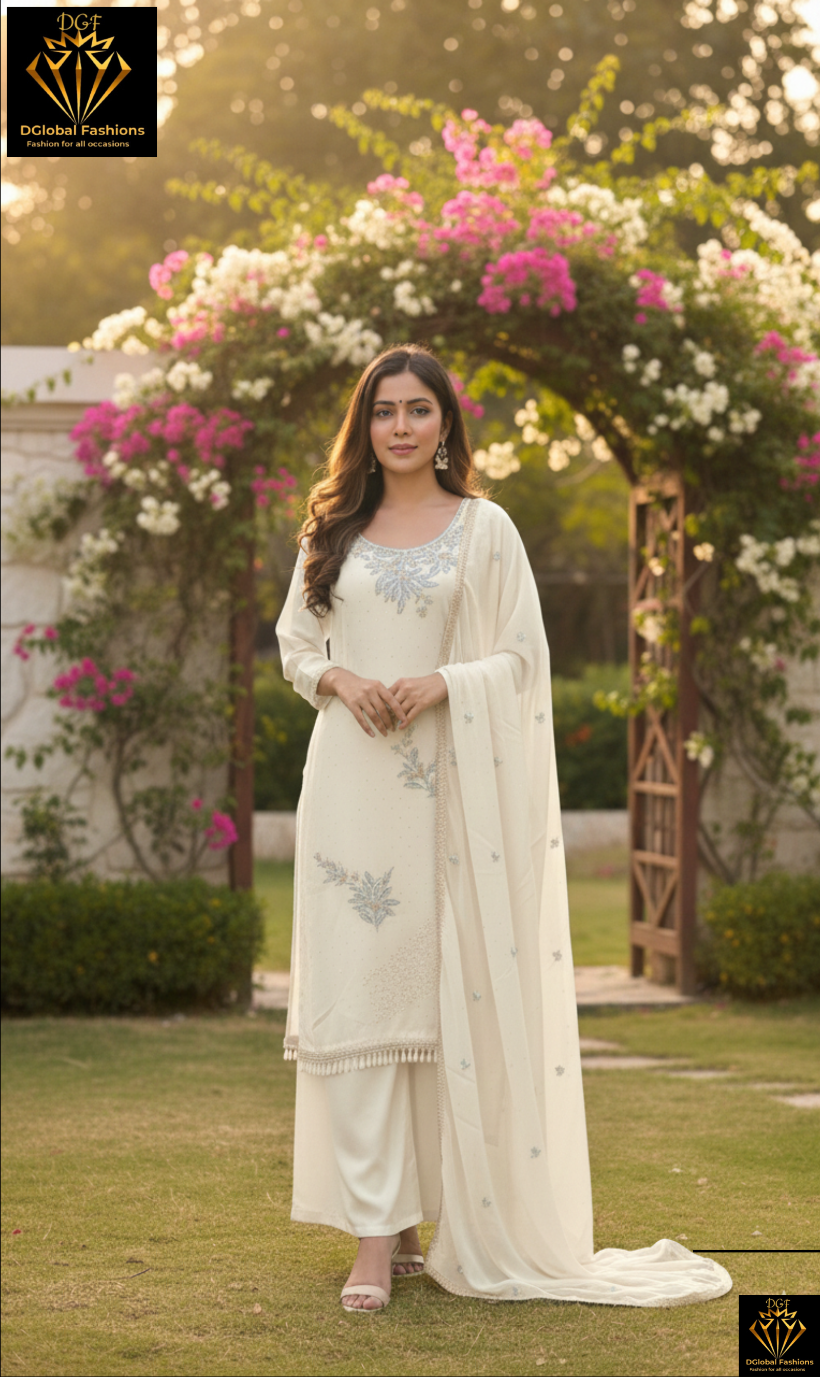 Georgette Suit Set with Embroidered Work