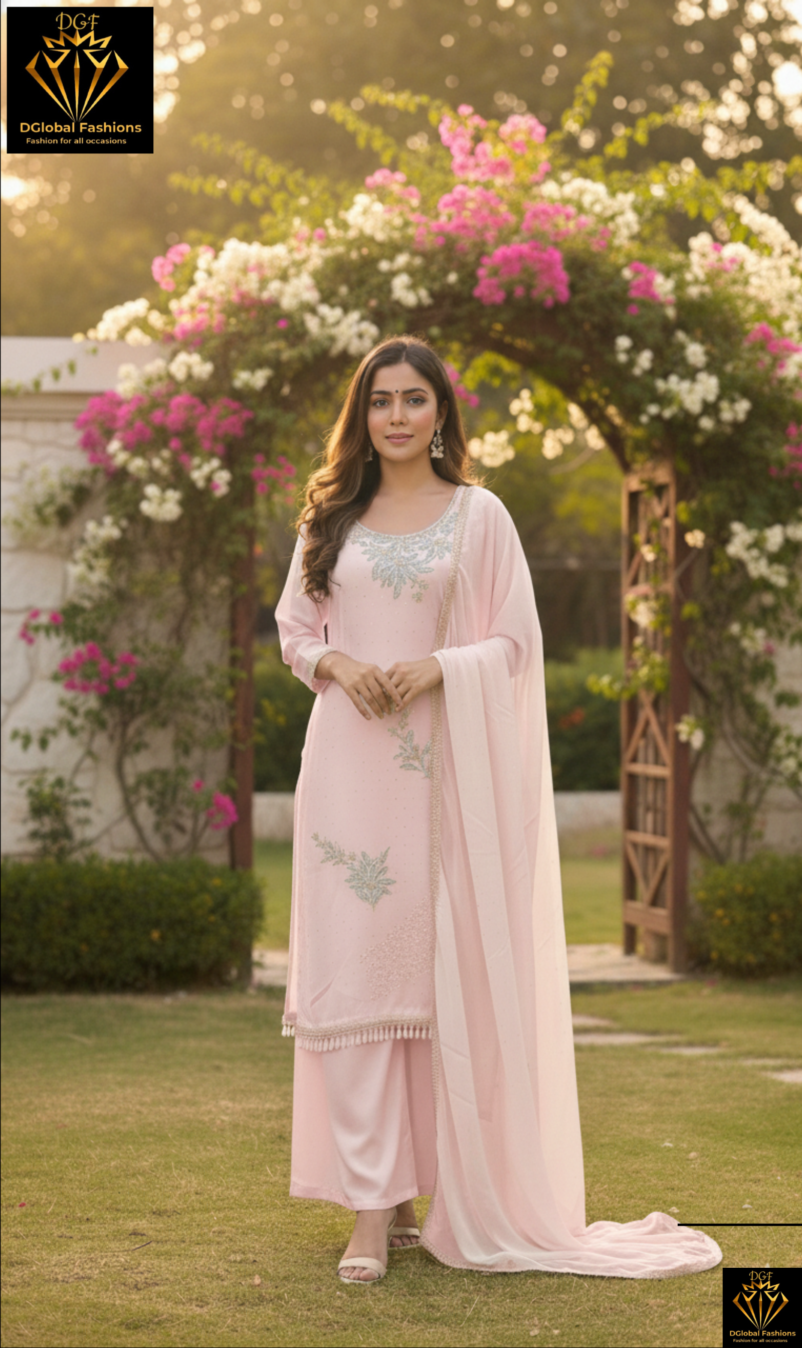 Georgette Suit Set with Embroidered Work