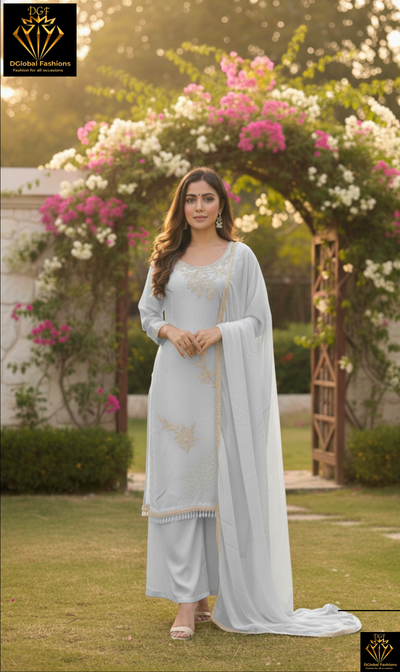 Georgette Suit Set with Embroidered Work