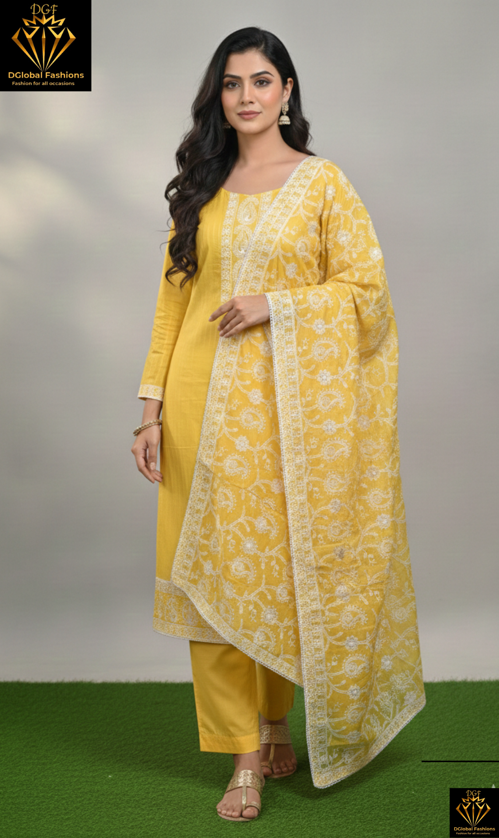 Chikankari Kurta Pant Set with Fully Hand-Embroidery Dupatta