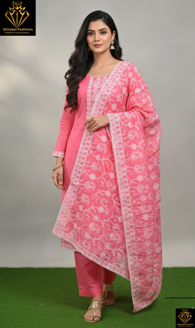 Chikankari Kurta Pant Set with Fully Hand-Embroidery Dupatta