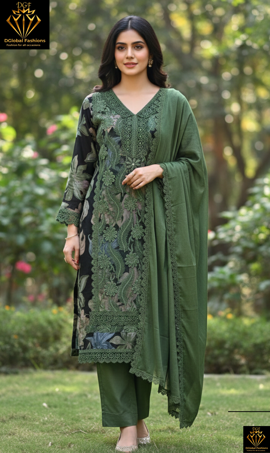 Embroidery Kurta Pant Set with Matching Dupatta