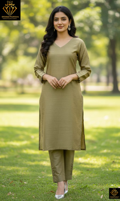 Kosa Silk Kurta Pant Suit Set