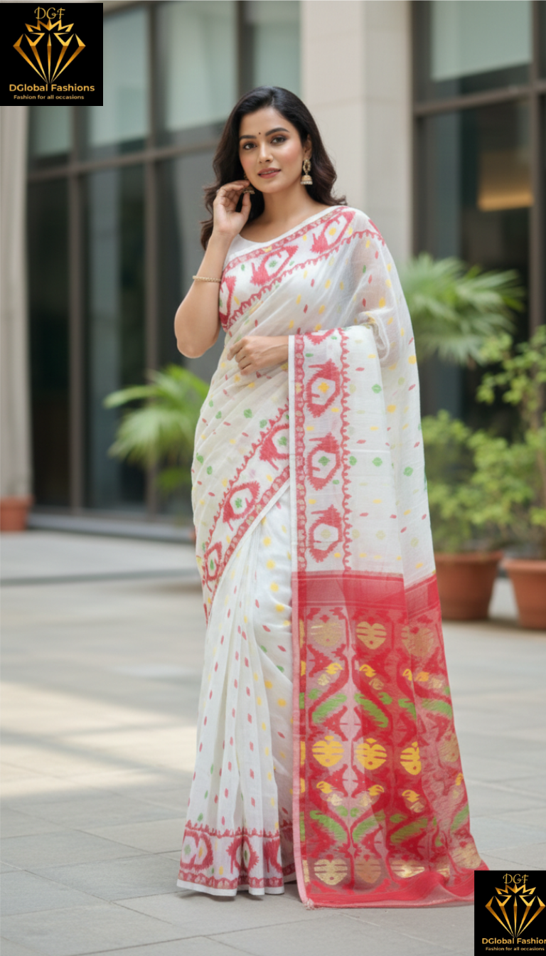 Handloom Cotton Jamdani Saree
