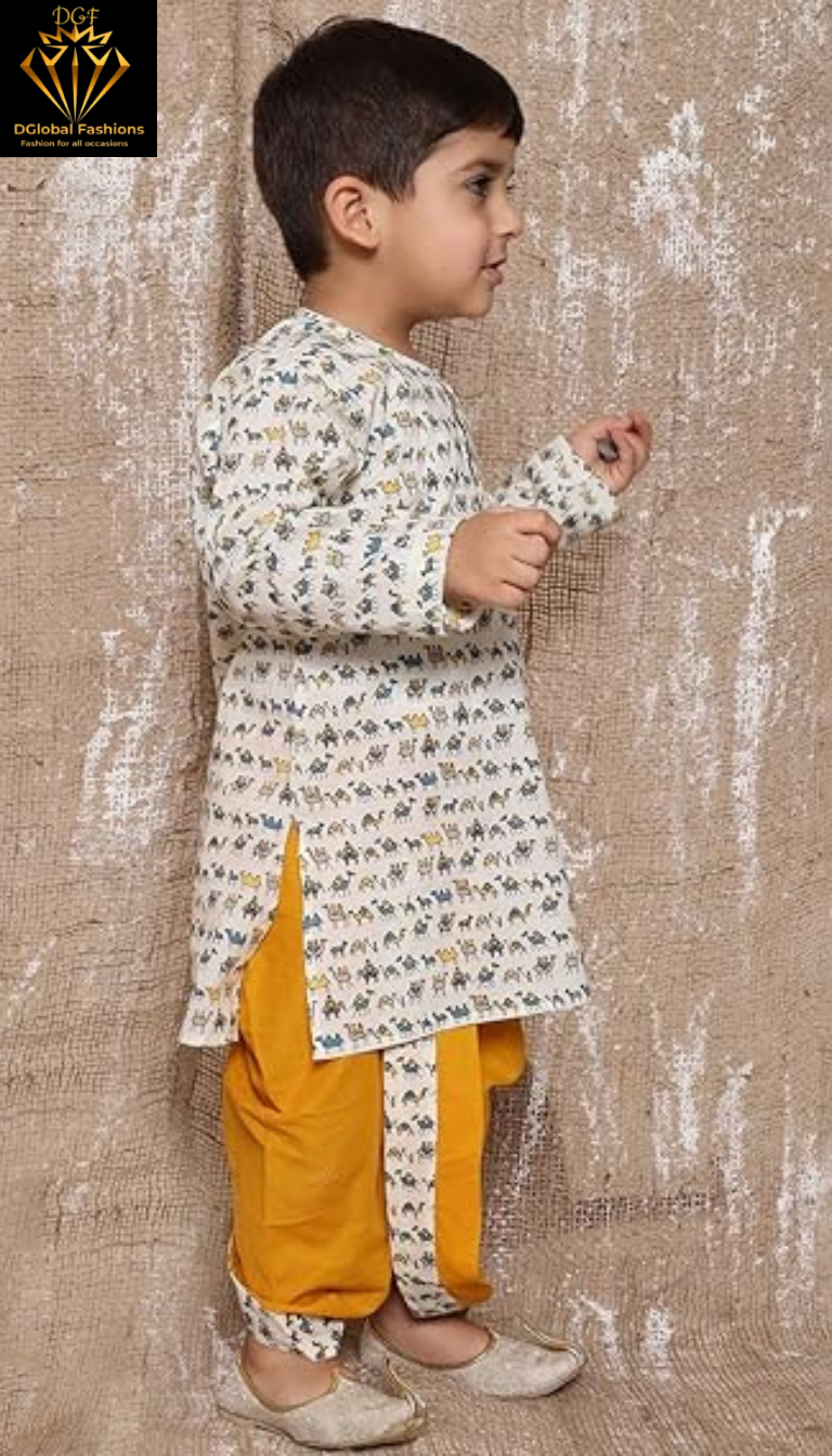 Kids Printed Kurta Dhoti Set for Boys
