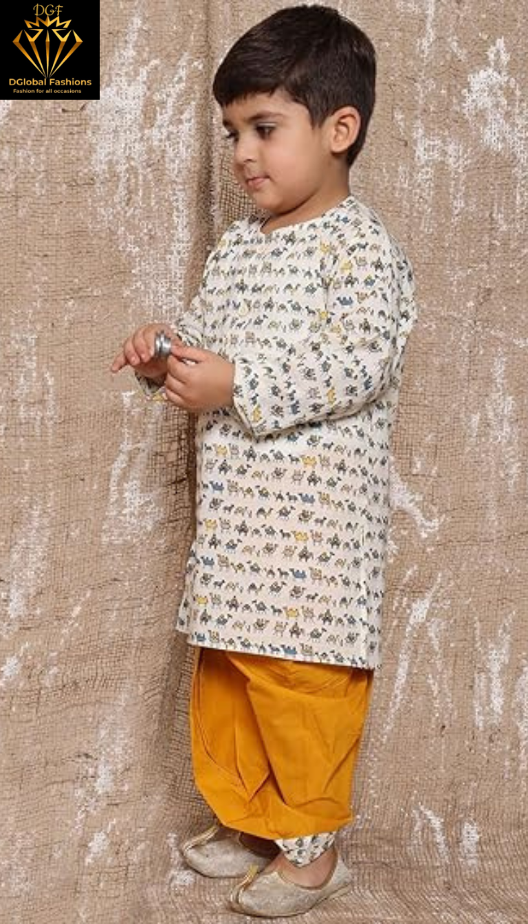 Kids Printed Kurta Dhoti Set for Boys