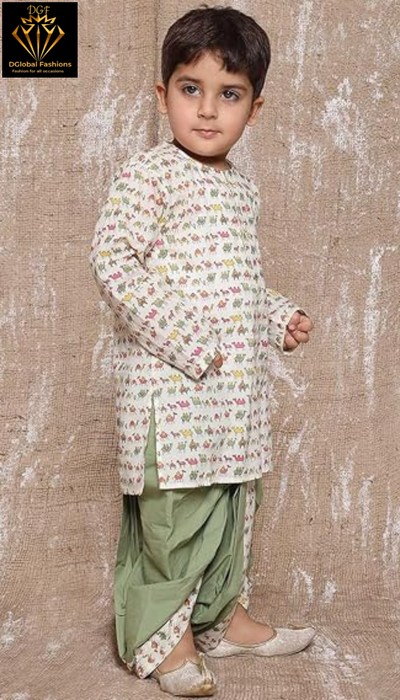Kids Printed Kurta Dhoti Set for Boys