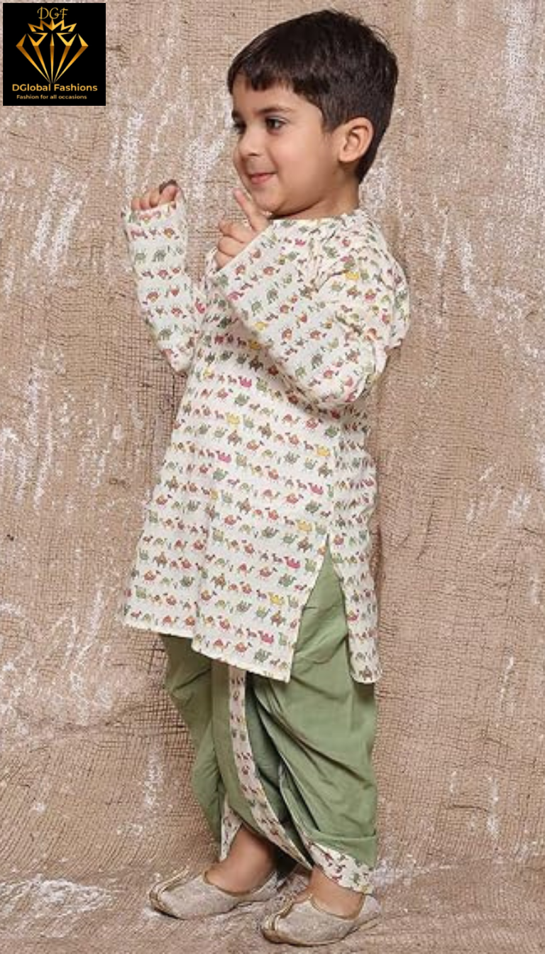 Kids Printed Kurta Dhoti Set for Boys