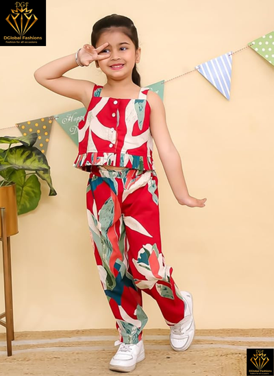 Girls Cotton Sleeveless Co-Ord Set – Comfortable & Stylish Summer Wear