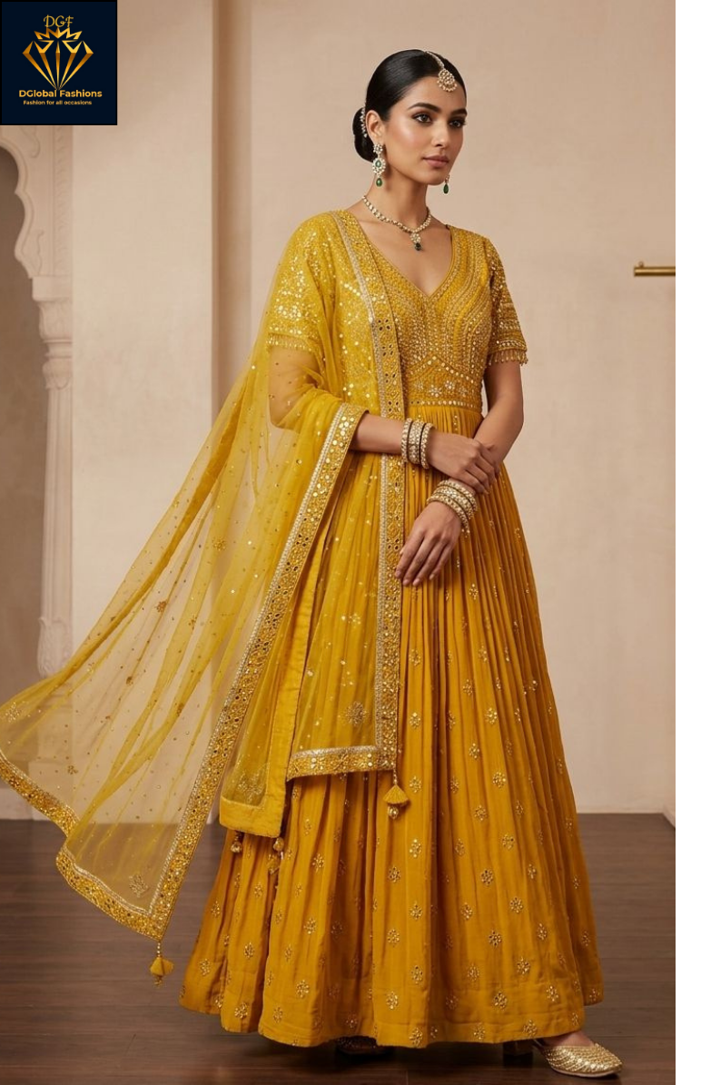 Embroidered Festive Wear Gown for Women