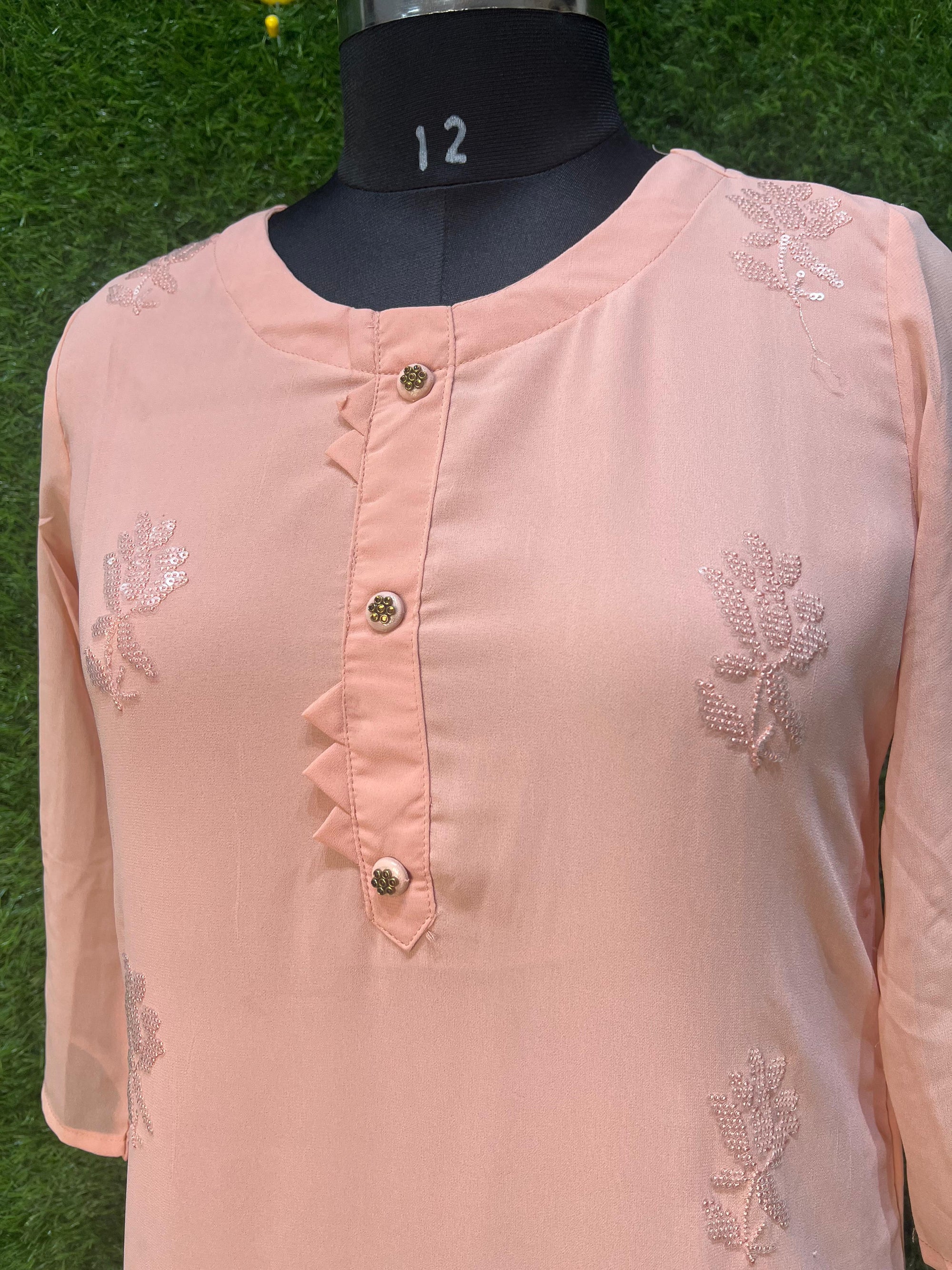 Georgette 3-Piece Suit Set with Sequin Embroidery