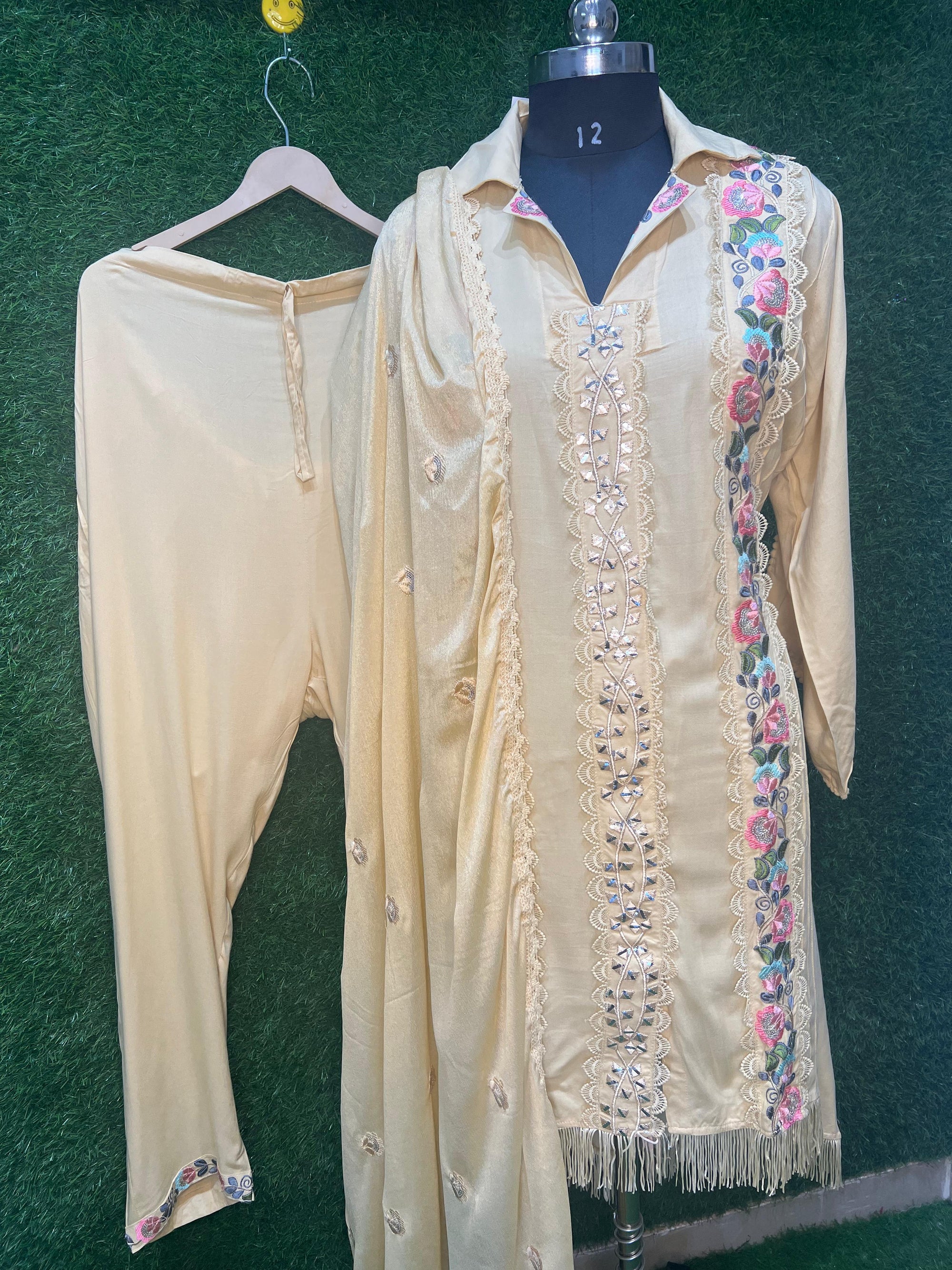 Suit with embroidery work