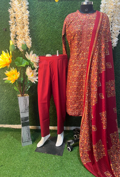 Pashmina winter suit set