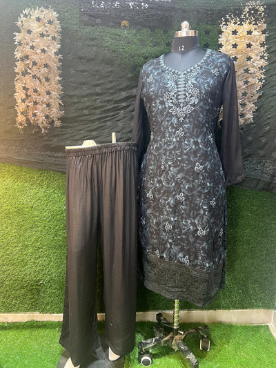 Georgette 3-Piece Suit Set with Fully Embroidery Dupatta