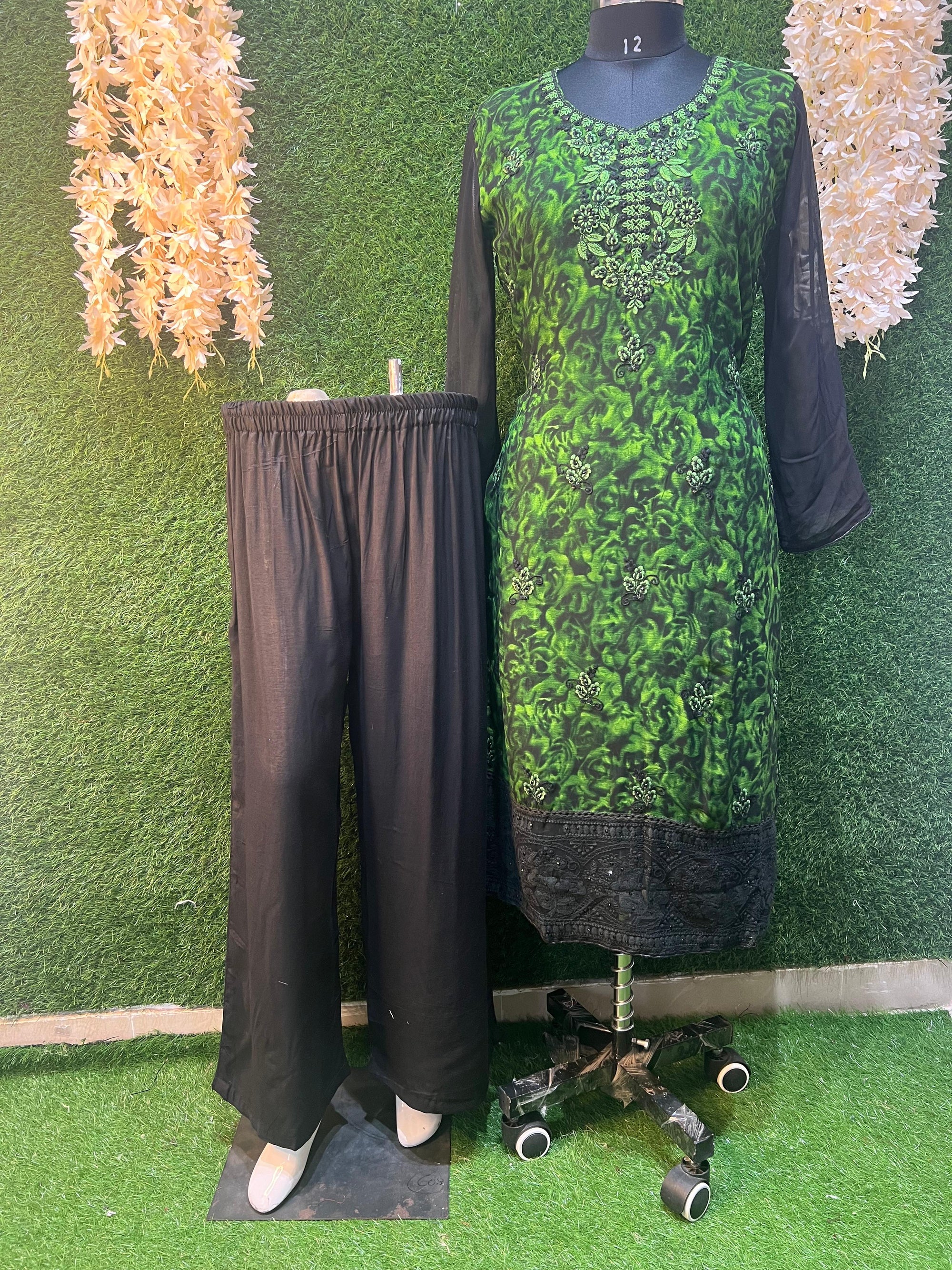 Georgette 3-Piece Suit Set with Fully Embroidery Dupatta