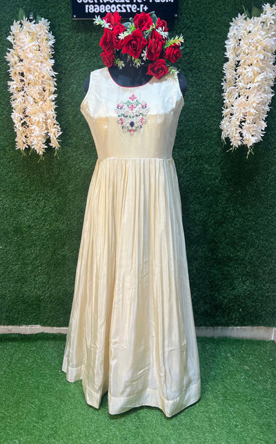 Off white desginer silk gown