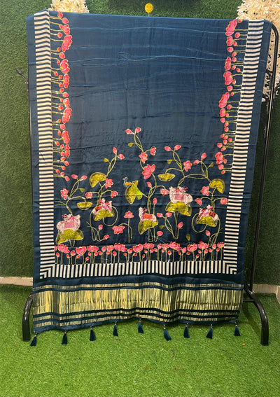 Gajji silk kalamkari dupatta