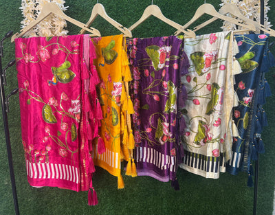 Gajji silk kalamkari dupatta