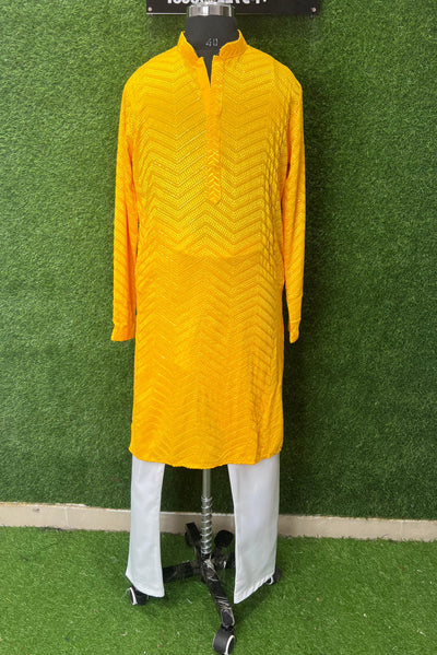 Chikankari Sequin Work Kurta Set