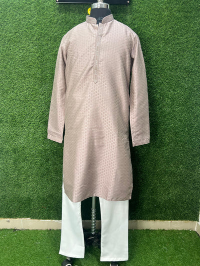 Men’s Jacquard Silk Kurta Set with Full Cotton Lining
