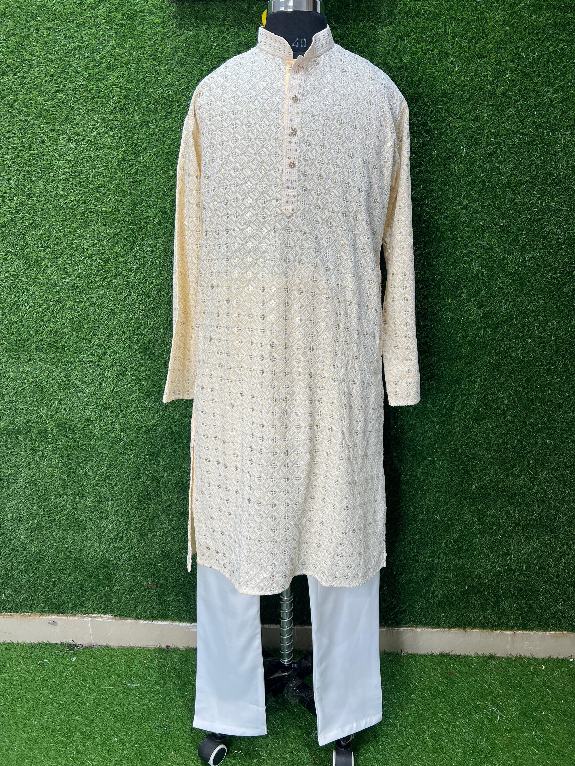 Men’s Kurta Set with Elegant Sequin Work