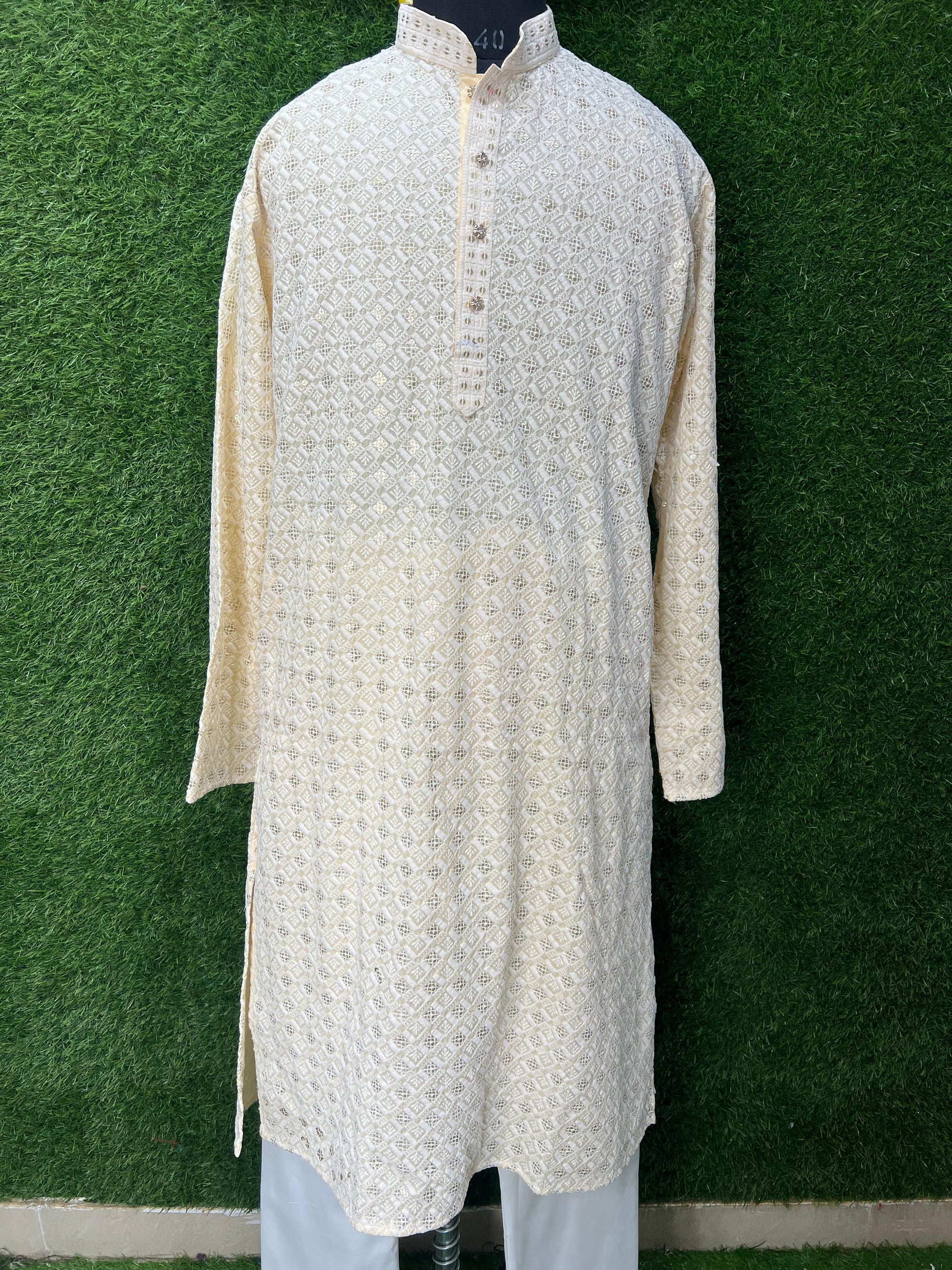 Men’s Kurta Set with Elegant Sequin Work