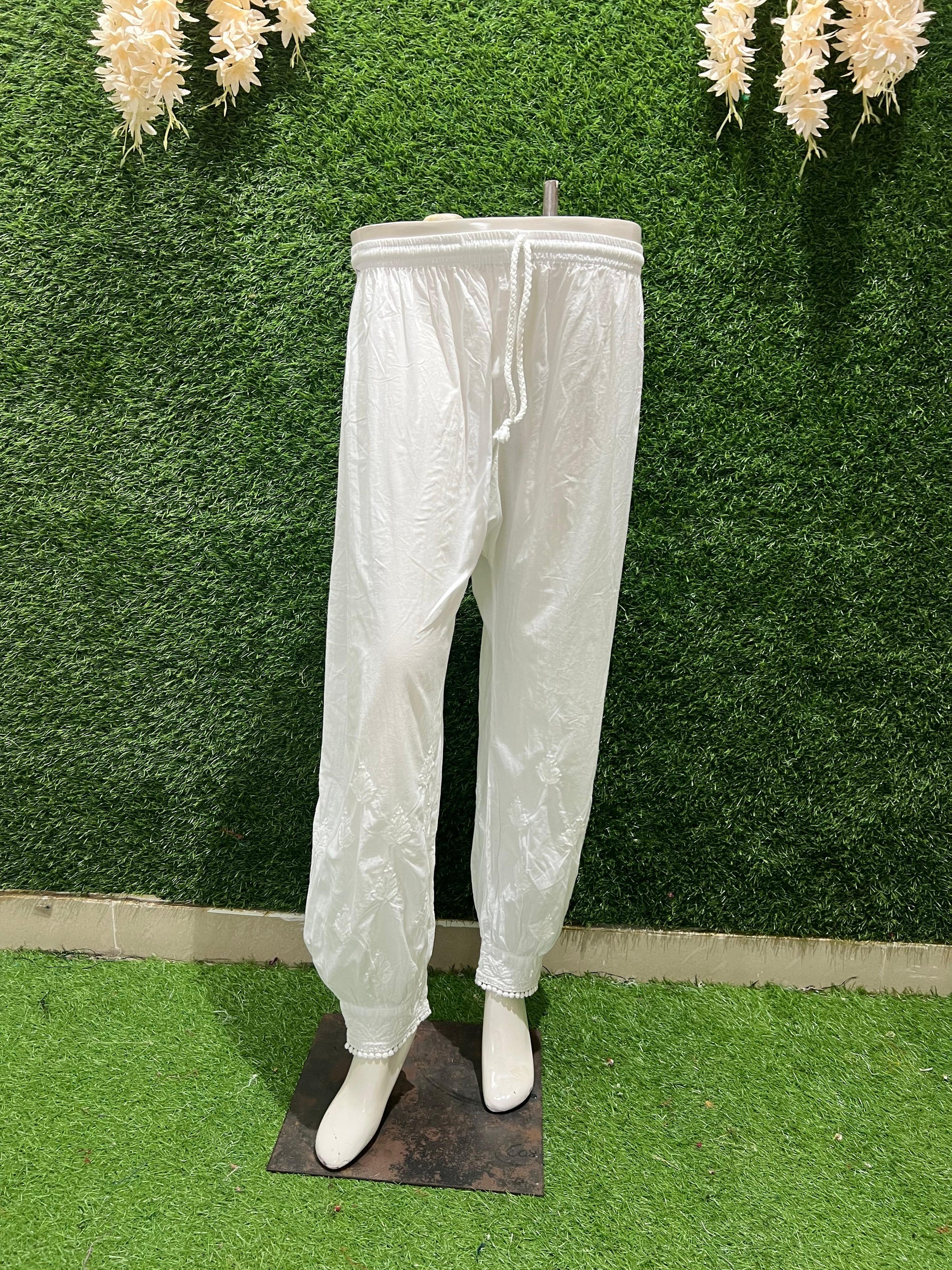 Chikankari Hand Embroidered Afghani Pants