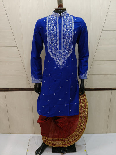 Men’s Jamdani Embroidered Kurta with Polo Pant – Traditional Festive Wear