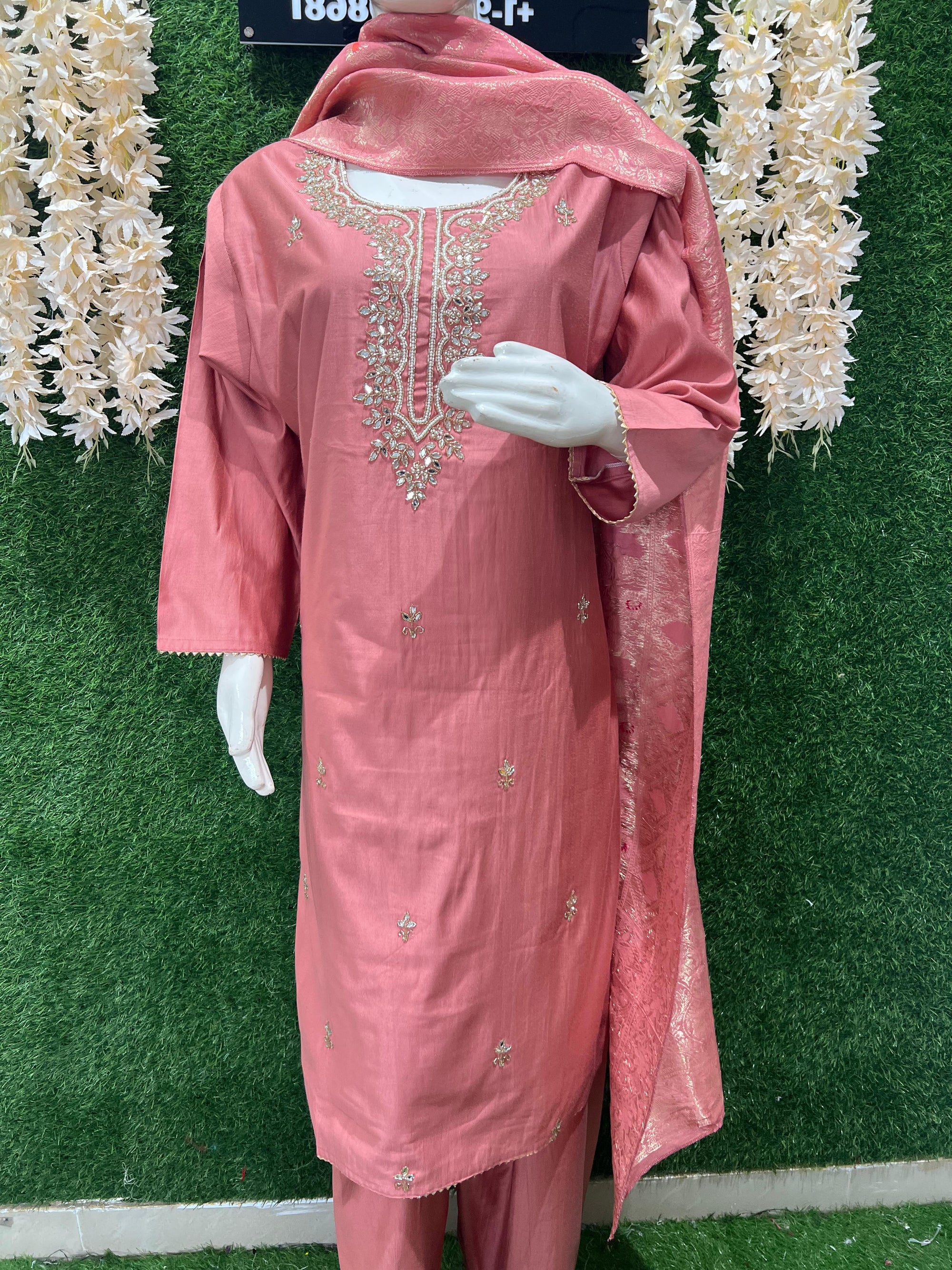 Elegant Embroidered Kurta with Pant & Dupatta Set – Festive & Casual Wear