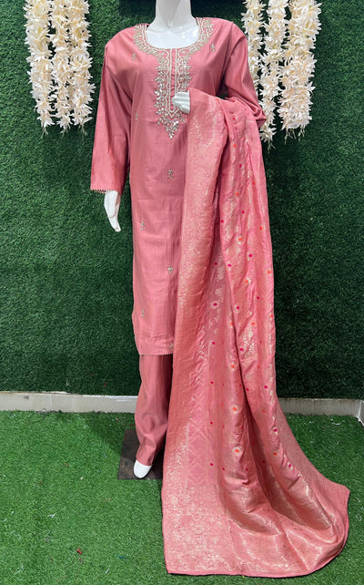 Elegant Embroidered Kurta with Pant & Dupatta Set – Festive & Casual Wear