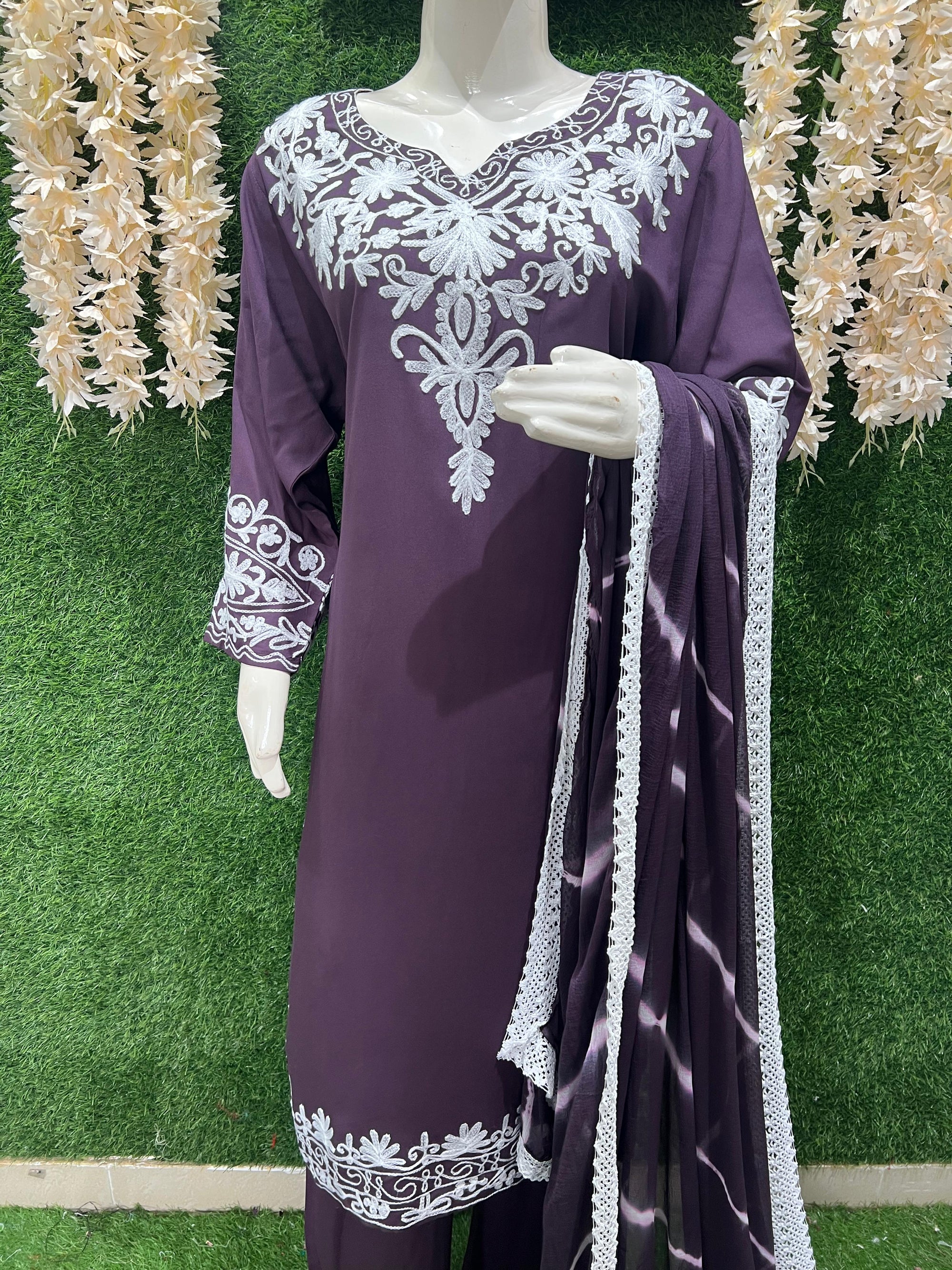 Embroidered Pant Style Suit with Dupatta – Elegant Festive Wear